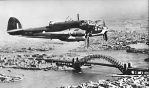 DAP built Bristol Beaufort A9 over Sydney