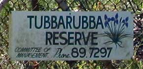 Sign on Gate at Tubbarubba Reserve
